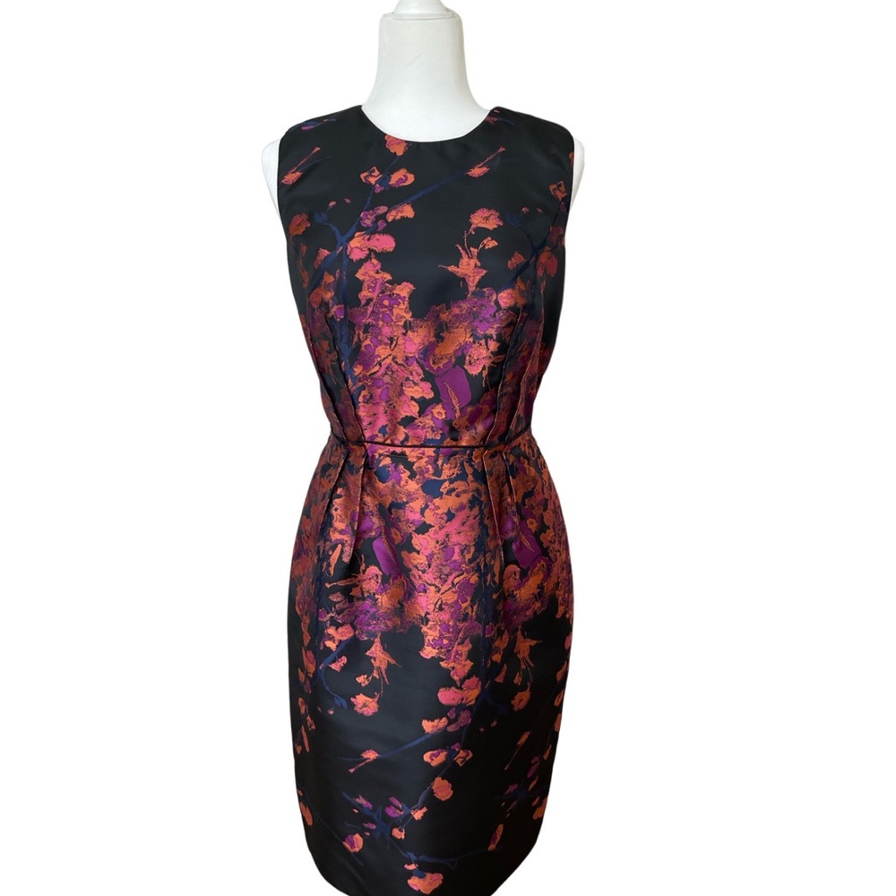 Carmen Marc Valvo Black and pink metallic dress. Size 10. Like new.